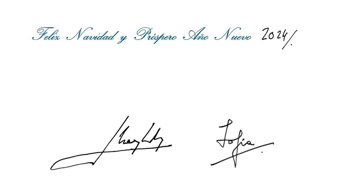 Mensaje de Navidad de don Juan Carlos y doña Sofía para este 2024. (Casa Real)