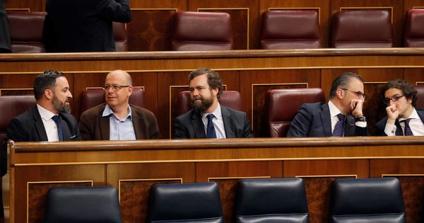 Foto: Santiago Abascal, José Zaragoza, Iván Espinosa de los Monteros y Javier Ortega Smith. (EFE)