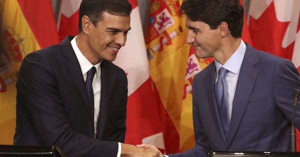 Foto: Pedro Sánchez junto a Justin Trudeau en Canadá. (EFE)