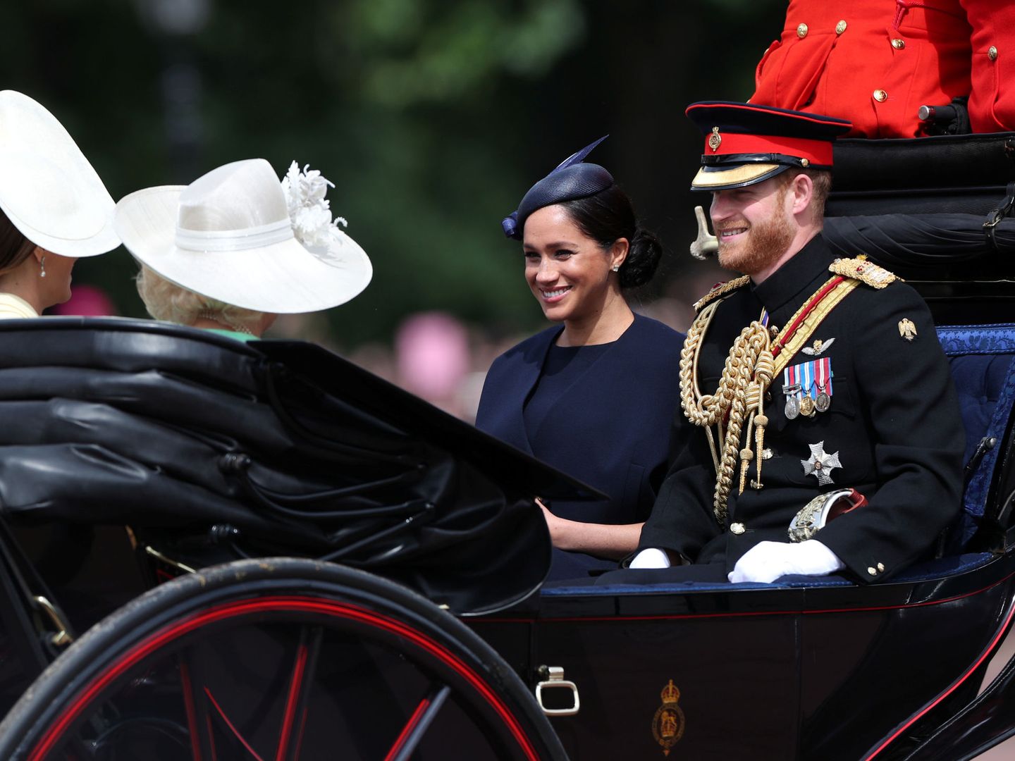 Meghan Markle y el príncipe Harry en el 'Trooping the Colour 2019'. (Reuters)