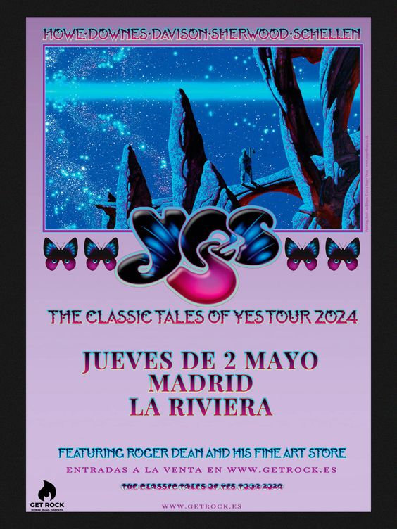 Cartel de la gira en España de Yes, obra de Roger Dean.