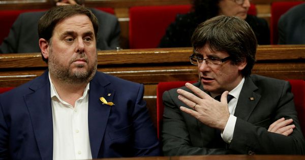 Foto: Junqueras y Puigdemont, en una imagen de 2017. (Reuters)