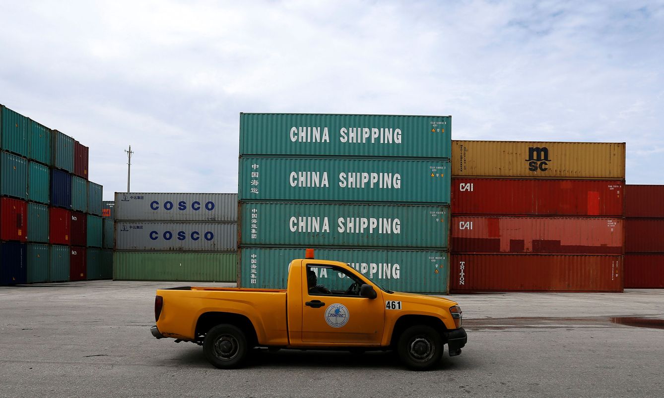 Contenedores chinos en el puerto de Miami. (Reuters)