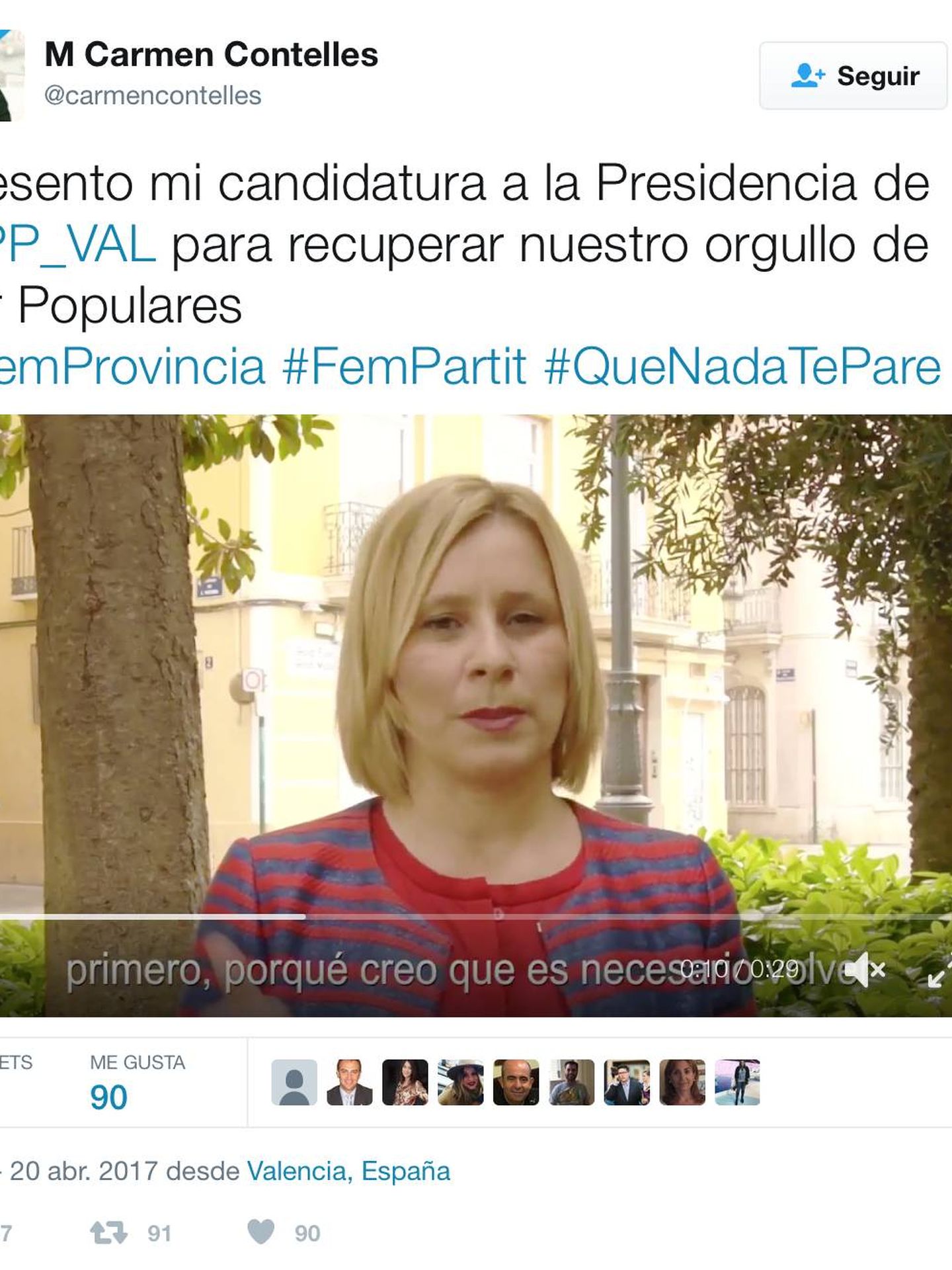Mari Carmen Contelles ha presentado su candidatura para el PP provincial. 