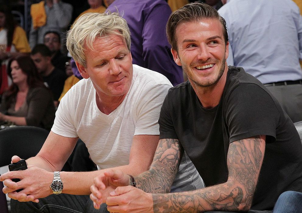 Foto: David Beckham, junto a su amigo Gordon Ramsey.