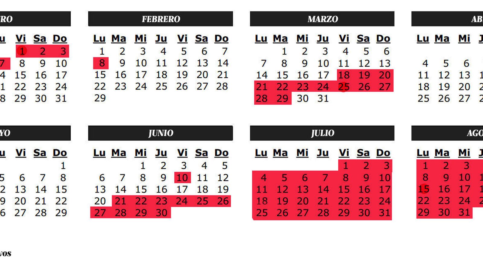 Foto: El calendario escolar de la Comunidad de Madrid. (Carmen Castellón)
