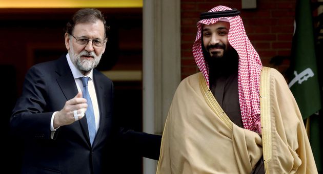 El expresidente Mariano Rajoy durante la recepción al príncipe saudí Mohamed bin Salman. (EFE/Kiko Huesca)
