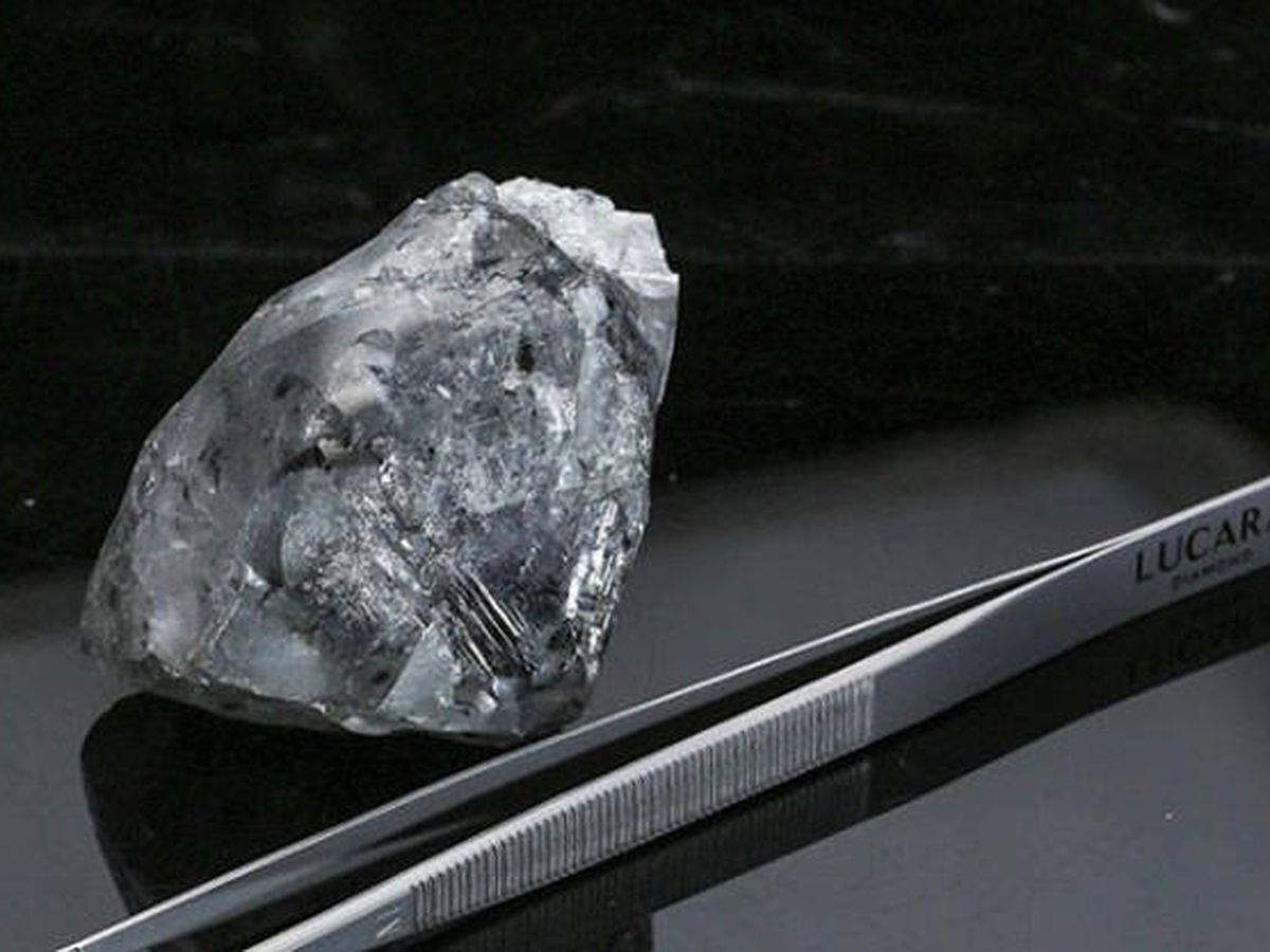 Foto: Diamante blanco de 998 quilates de Karowe (Foto Lucara Diamond Corp)