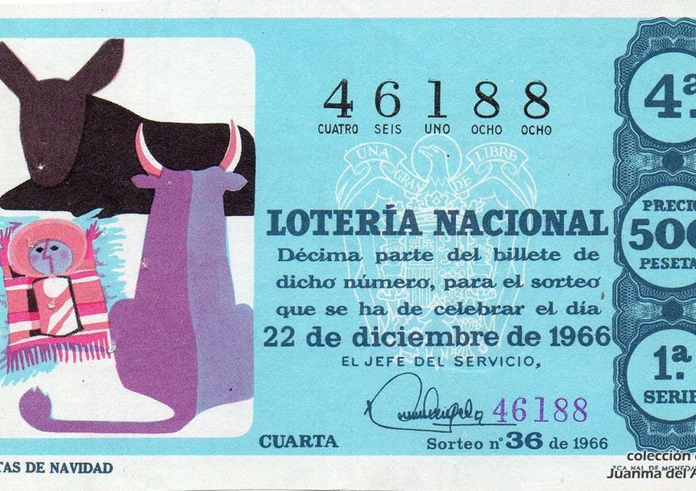 Foto: Un décimo de Lotería de Navidad de 1966 (nacionalloteria)