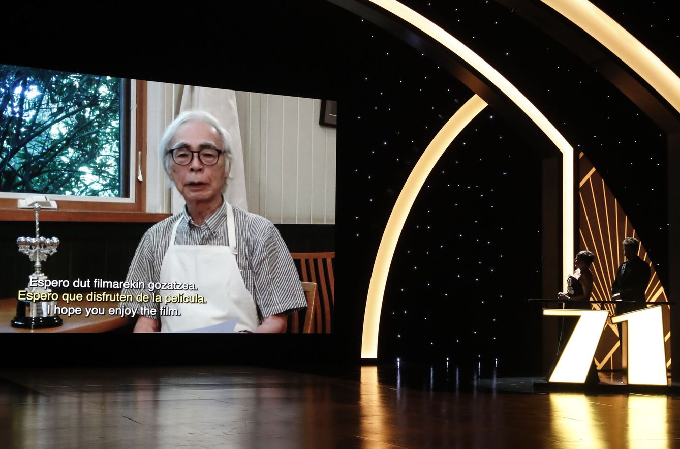 Entrega telemática del Premio Donostia al japonés Hayao Miyazaki. (EFE/Juan Herrero)