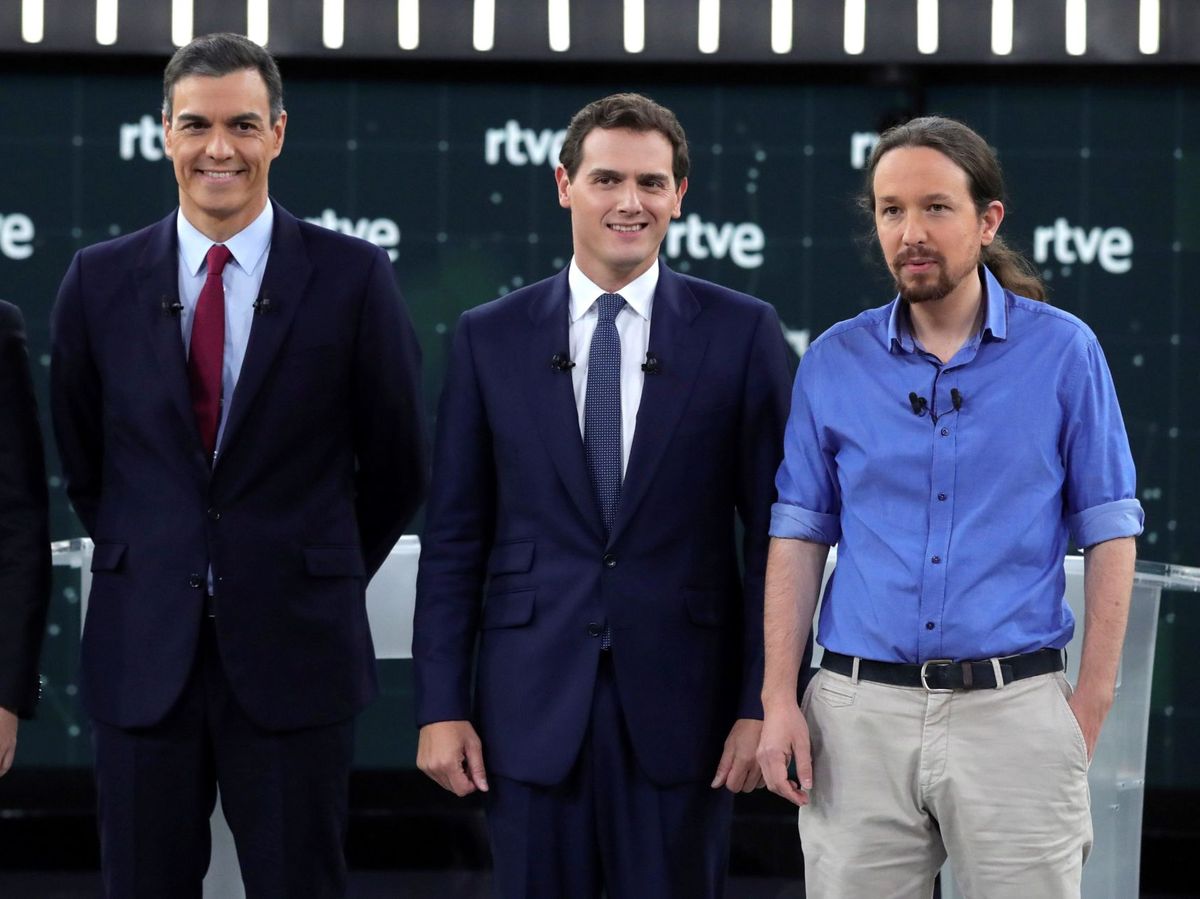 Foto: Pedro Sánchez, Albert Rivera y Pablo Iglesias. (EFE)