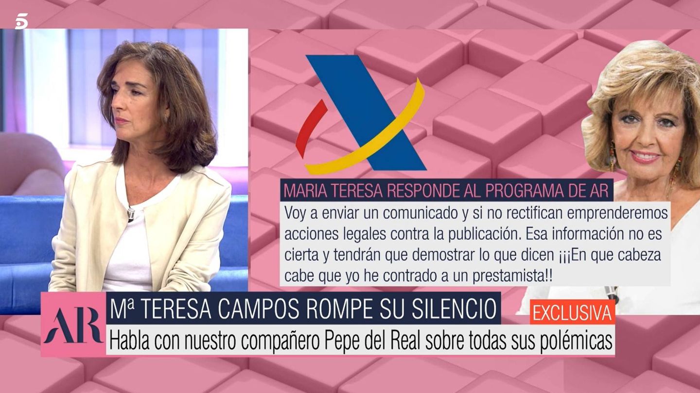 Palabras de María Teresa Campos. (Mediaset)