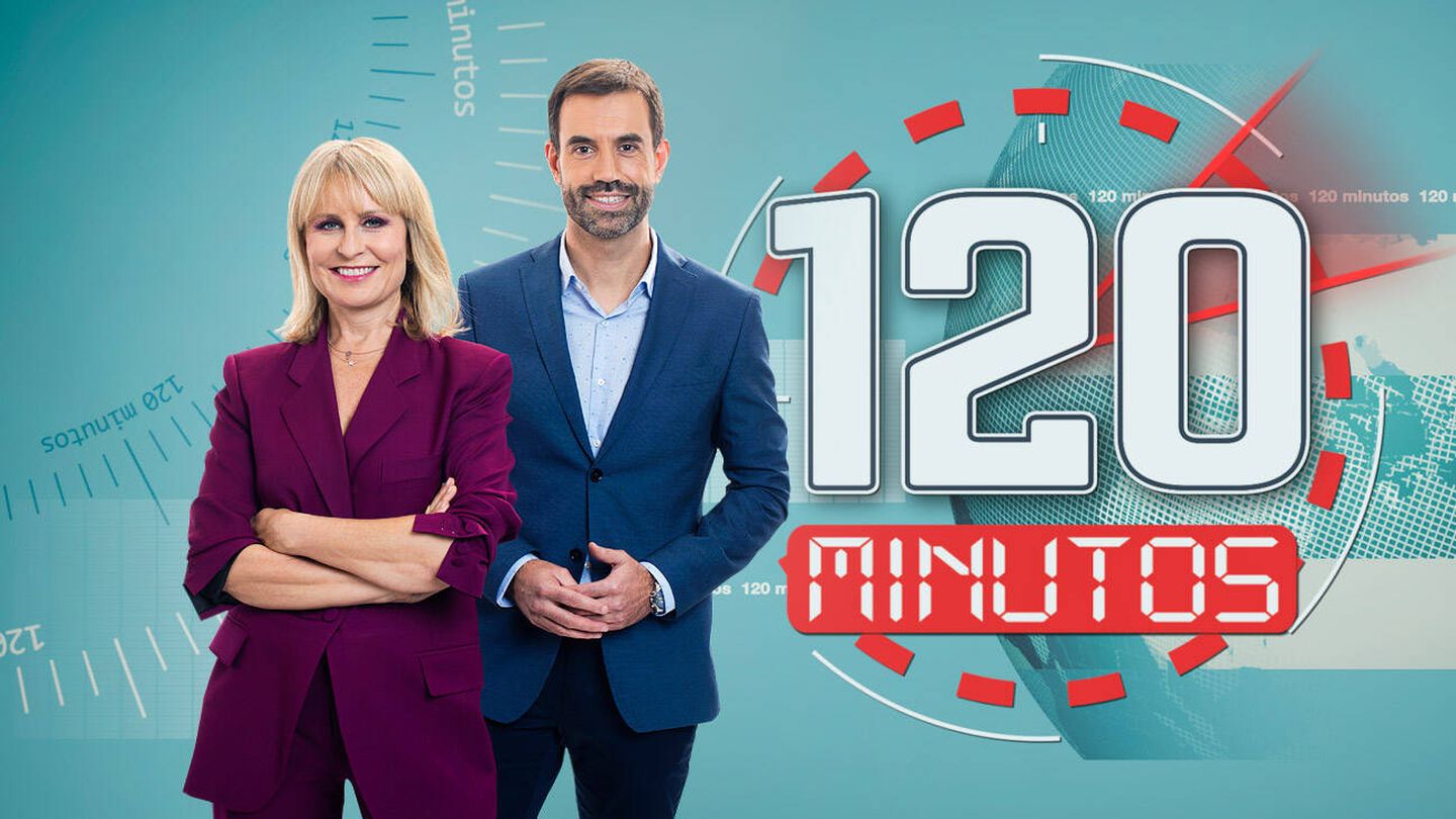 María Rey y Miguel Ondarreta, conductores de '120 minutos'. (Telemadrid)