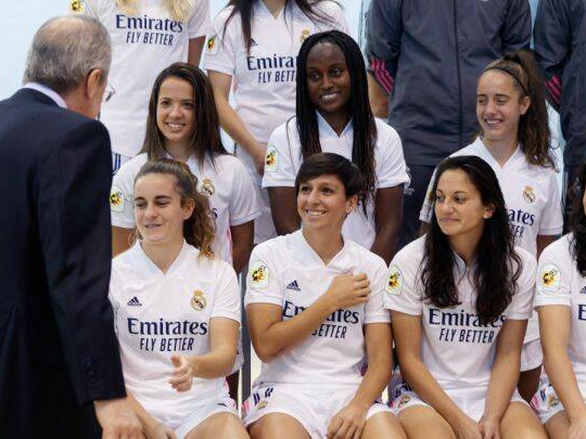 Foto: Florentino Pérez, con el Real Madrid femenino la temporada pasada
