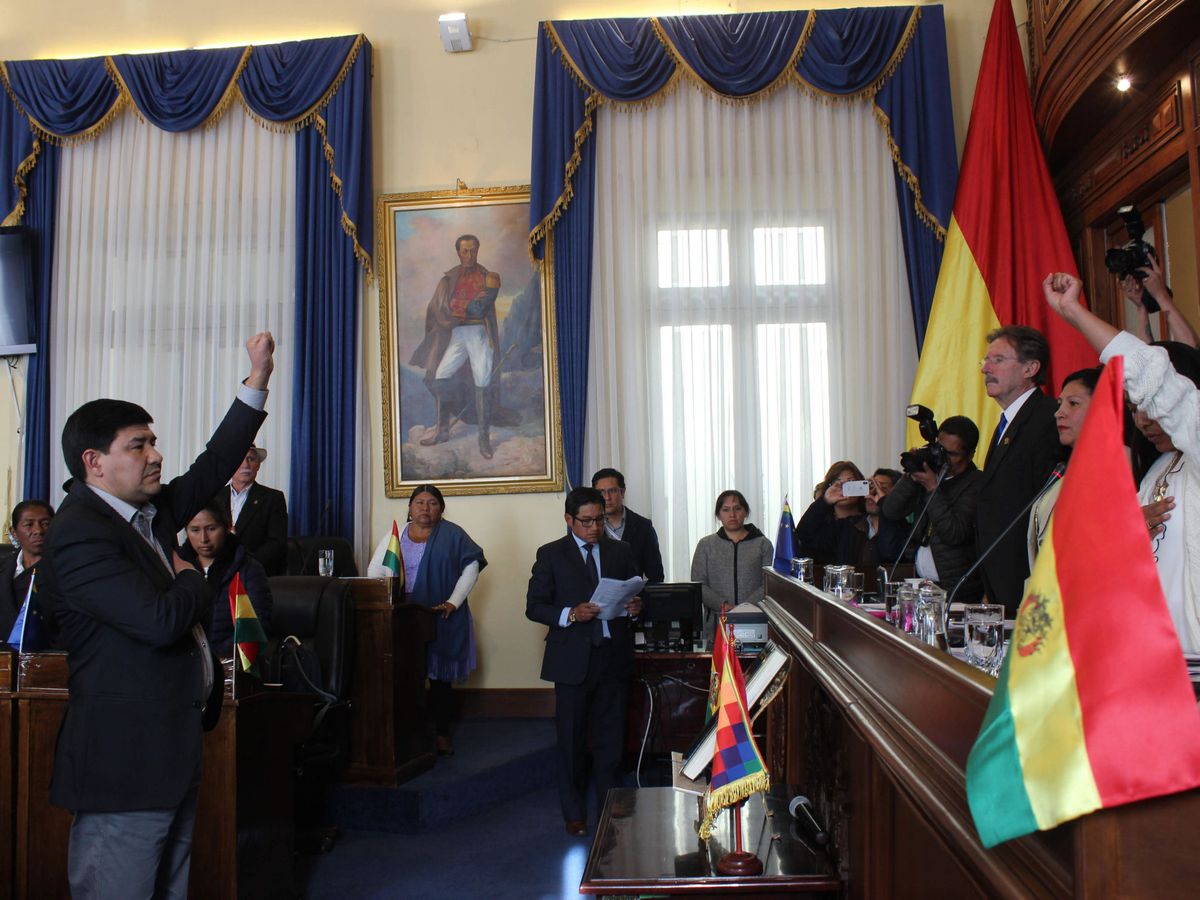 Foto: El nuevo presidente del Senado boliviano toma posesión en un acto emotivo. (EFE)