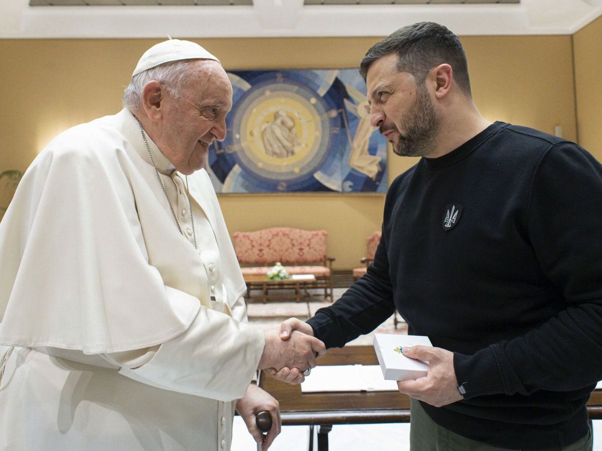 Foto: El Papa y Zelenski, en su encuentro de hoy. (EFE)