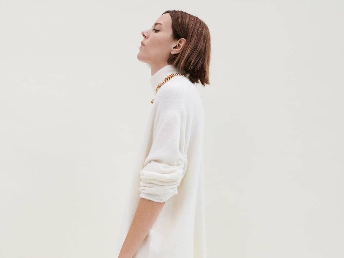 Foto: Jersey blanco de lana de Zara. (Cortesía)