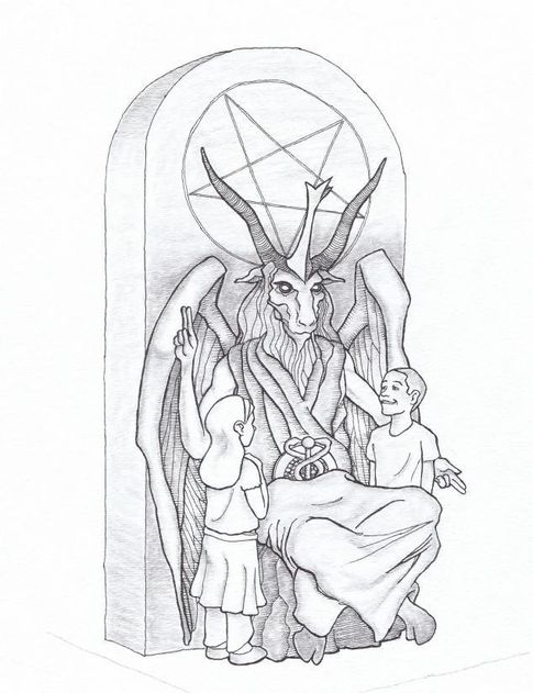 Foto: Boceto de la estatua satánica que planean erigir en el capitolio de Oklahoma. (Corbis)