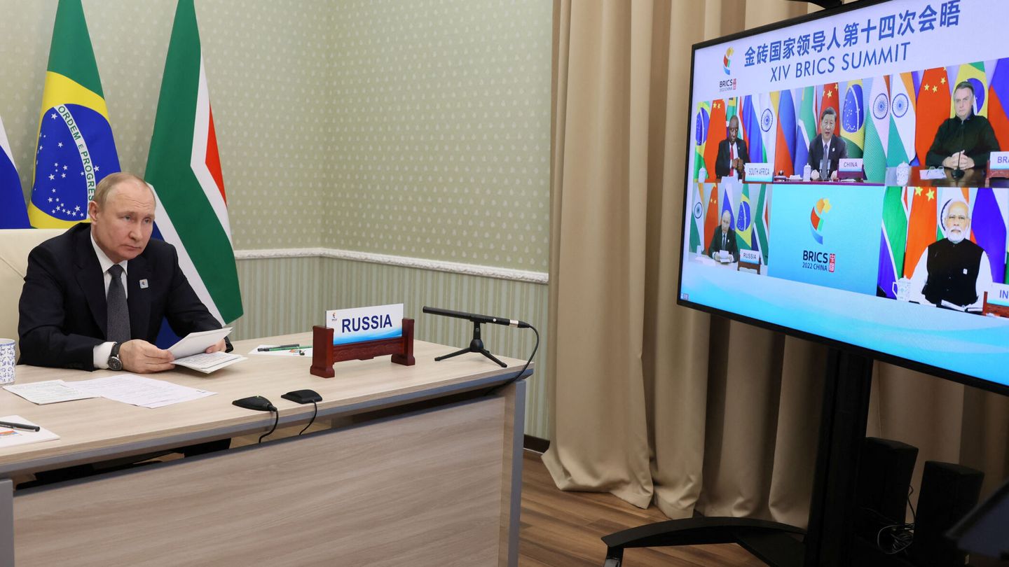 Cumbre virtual de líderes del Foro BRICS. (Reuters/Sputnik/Mikhail Metzel)