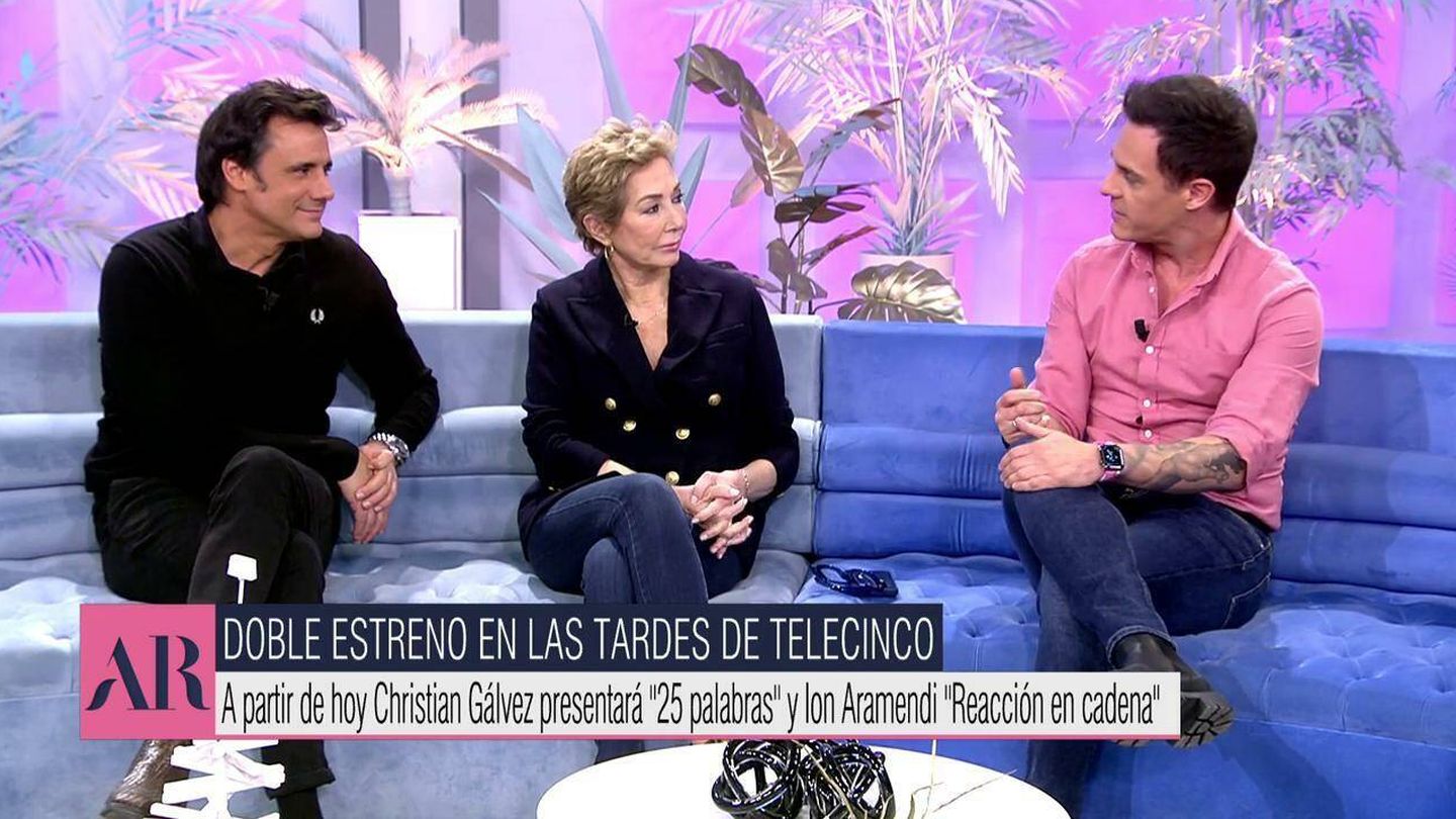 Ion Aarmendi, Ana Rosa y Christian Gálvez. (Mediaset España)