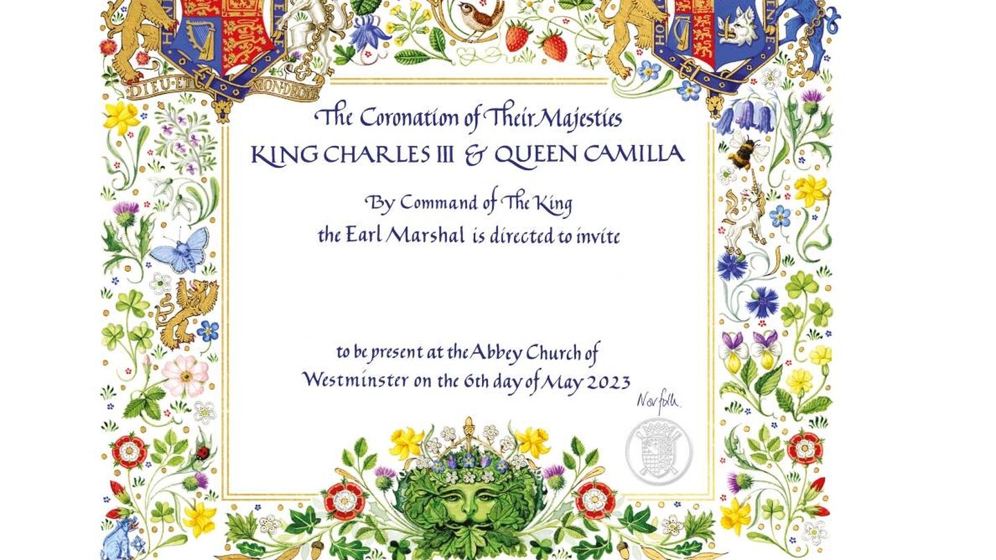 La invitación a la coronación. (Buckingham Palace)