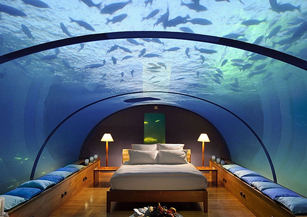 Foto: Habitación de un hotel submarino