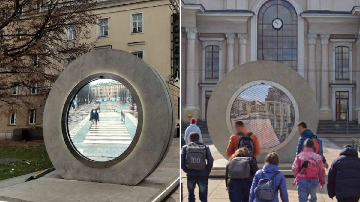 Un portal hacia otro país conecta estas dos capitales europeas captando todas las miradas