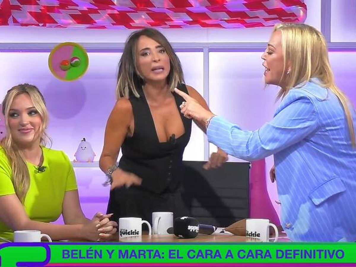 Foto: María Patiño intentando parar el enfrentamiento entre Marta Riesco y Belén Esteban. (Fabricantes Studio)