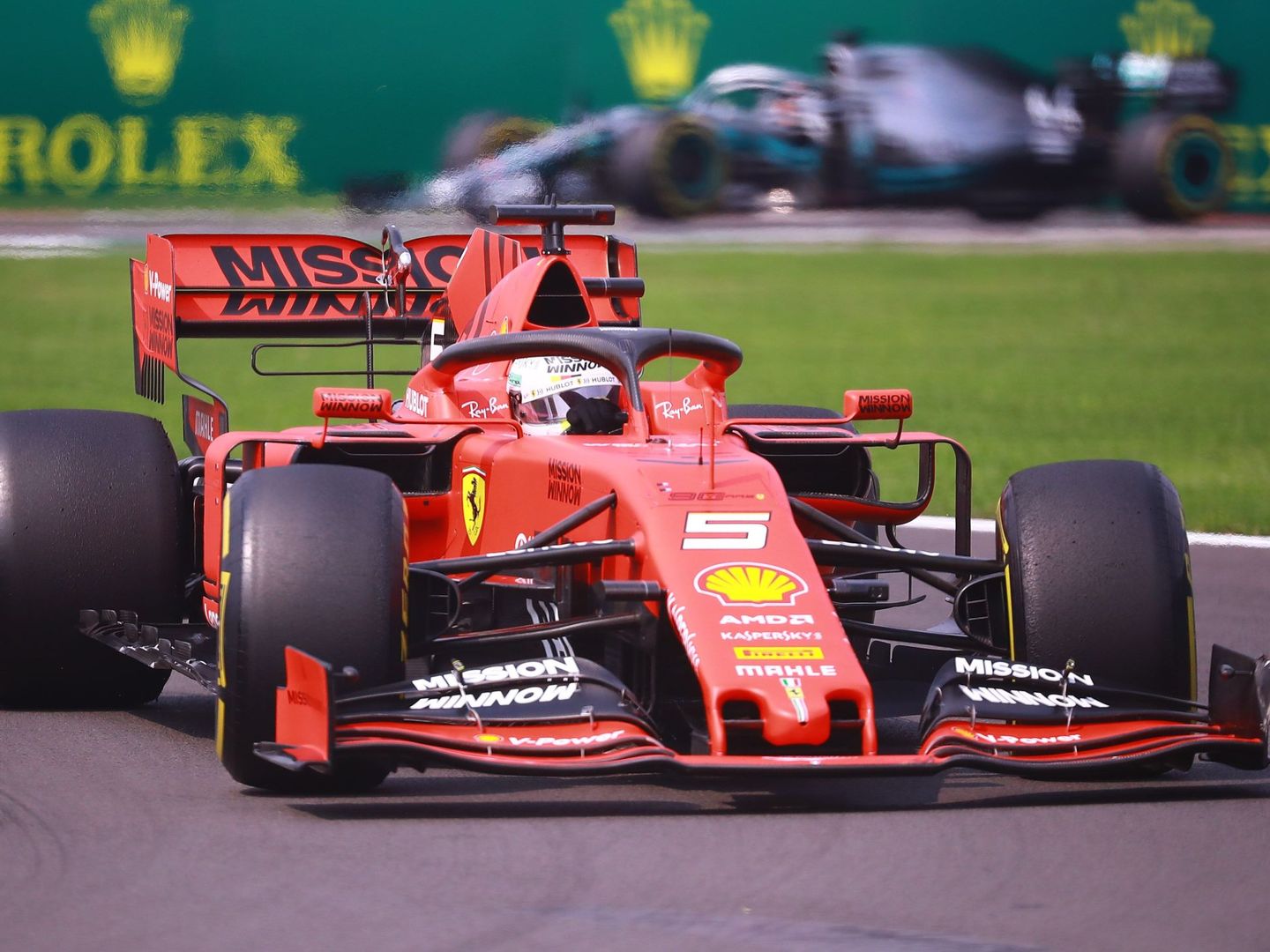 Sebastian Vettel durante el Gran Premio de México. (EFE)