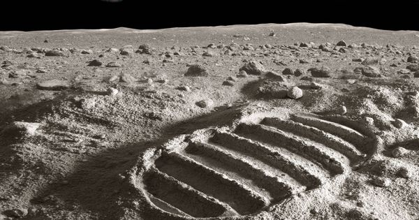 Foto: La huella del primer ser humano en llegar a la Luna. (iStock)