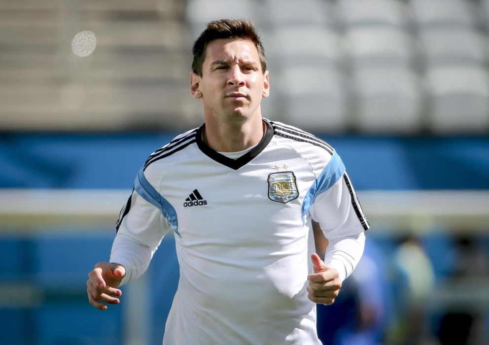 Foto: Leo Messi durante un entrenamiento de Argentina. 