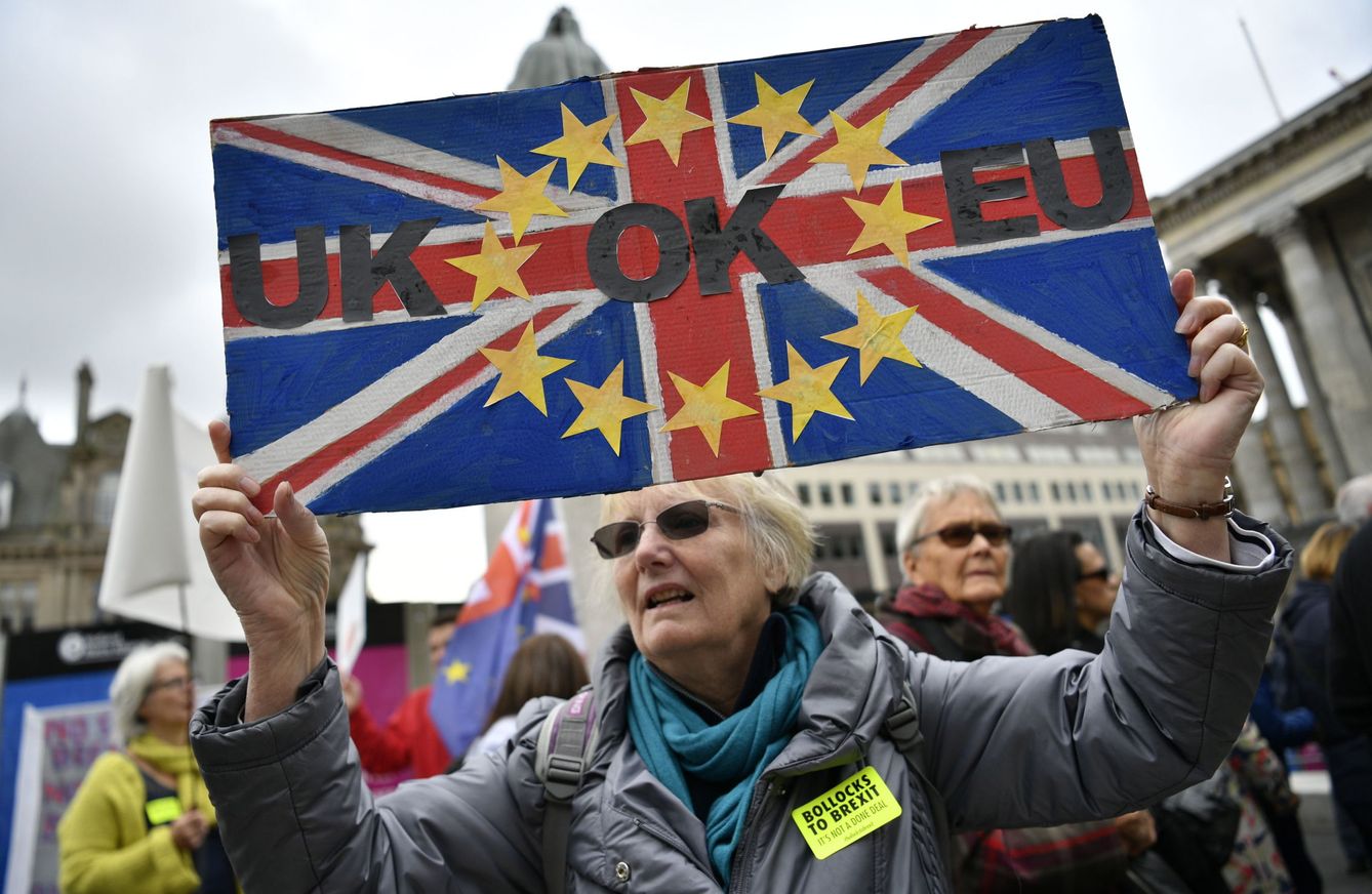Protestantes anti-Brexit, en una manifestación en Londres. (Reuters)
