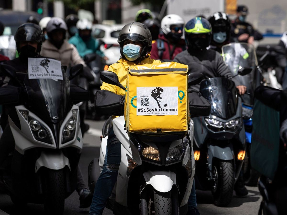 Foto: Manifestación por una ley para los 'riders'. 