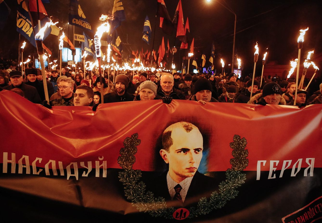 Ucranianos celebran el aniversario del nacimiento de Stepan Bandera (Efe).