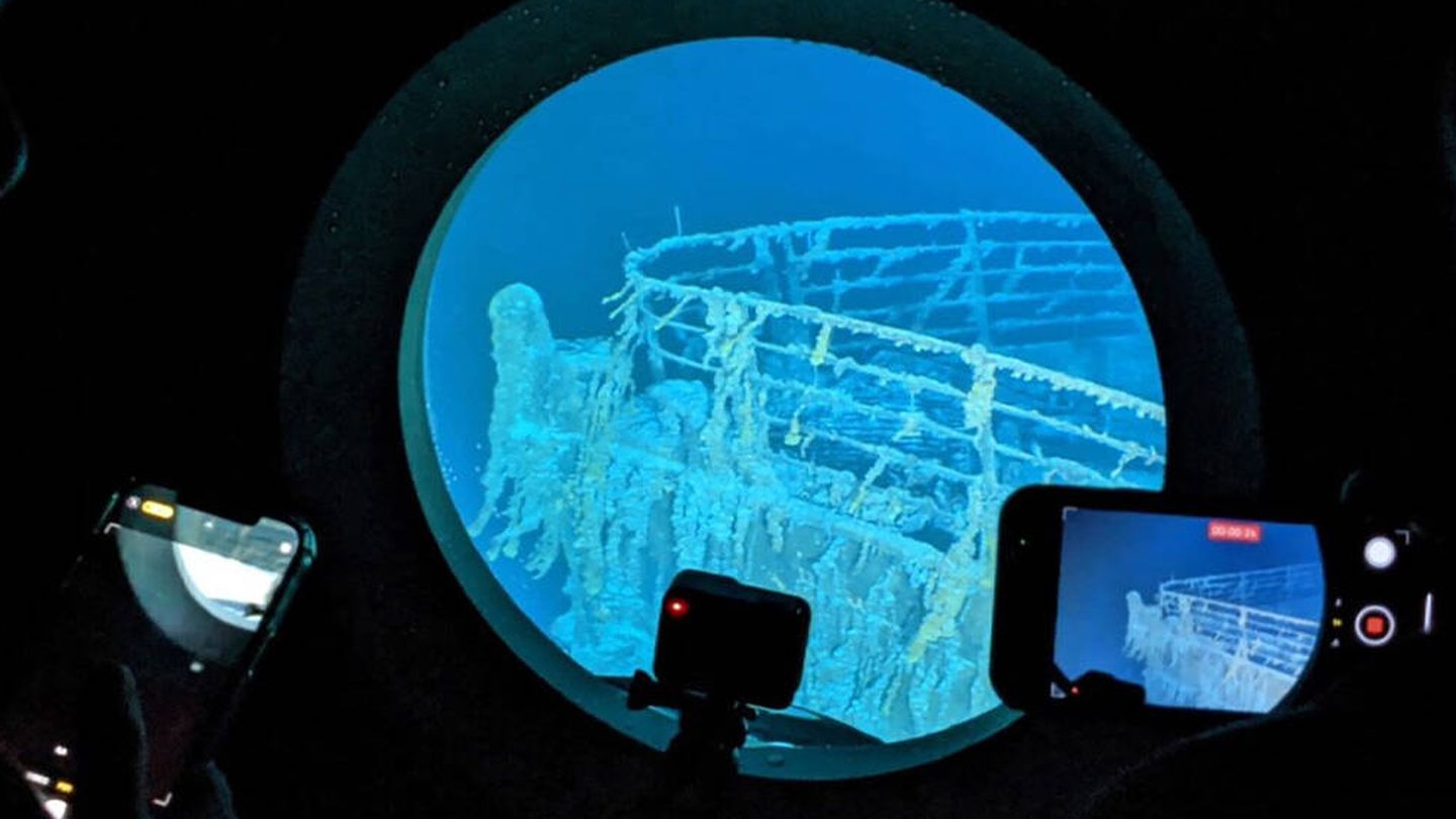 El submarino desaparecido en el Atlántico que buscaba los restos del Titanic. (OceanGate)