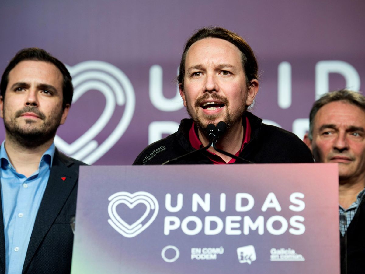 Foto: El secretario general de Unidas Podemos, Pablo Iglesias, comparece ante los medios de comunicación para analizar los resultados en las elecciones. (EFE)