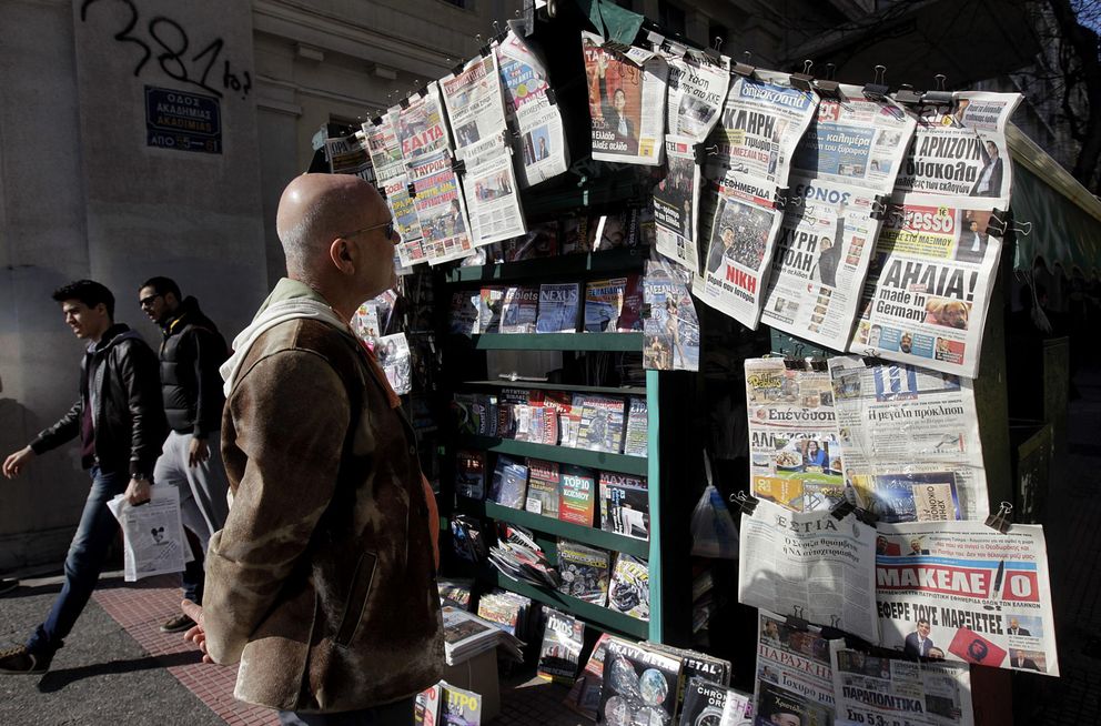 Portadas de los principales diarios griegos tras la jornada electoral (EFE)