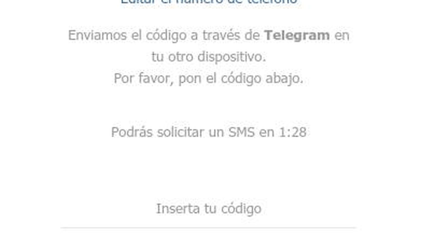 Una vez recibas el código en tu móvil, podrás usar Telegram Web en tu navegador. (José Manuel Blanco)