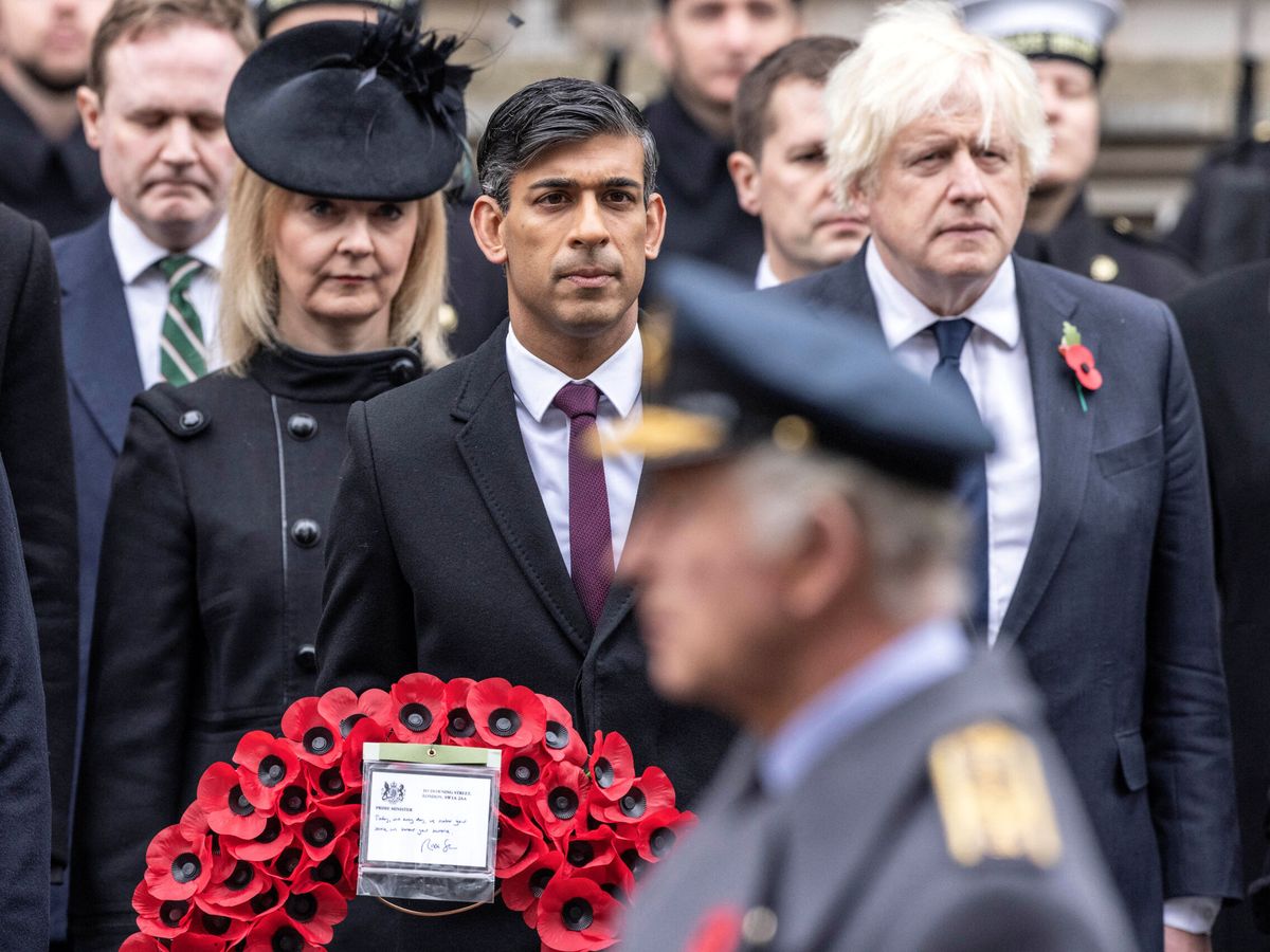 Foto: Rishi Sunak, Liz Truss y Boris Johnson, en Londres. (Reuters/Pool/Richard Pohle)