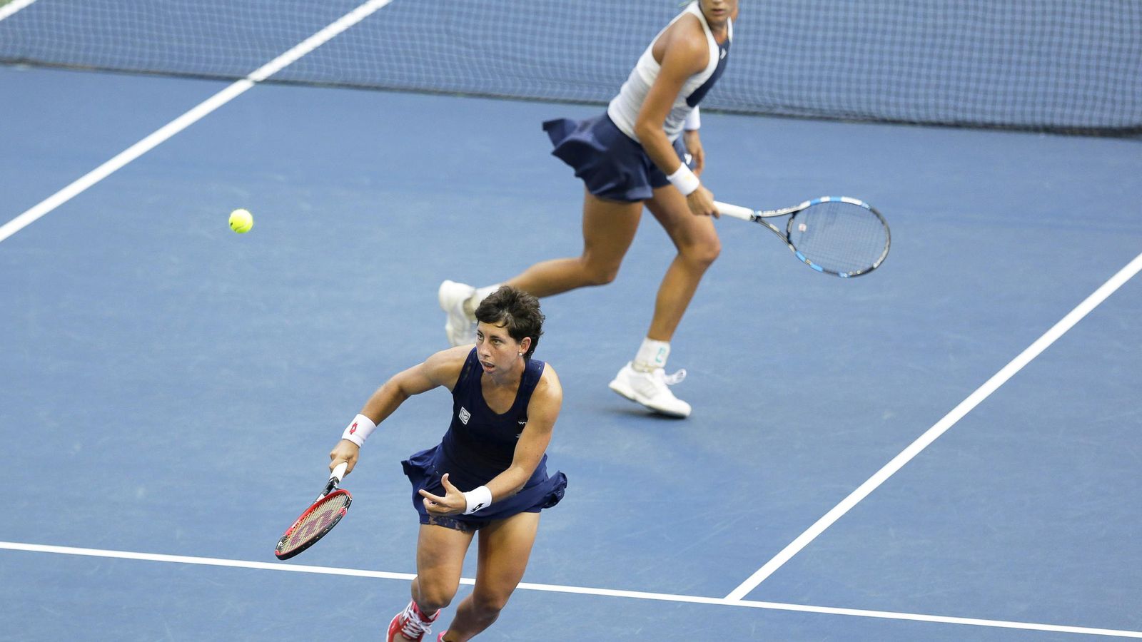 Foto: Muguruza-Suárez perdieron en su primer partido de dobles (Efe).