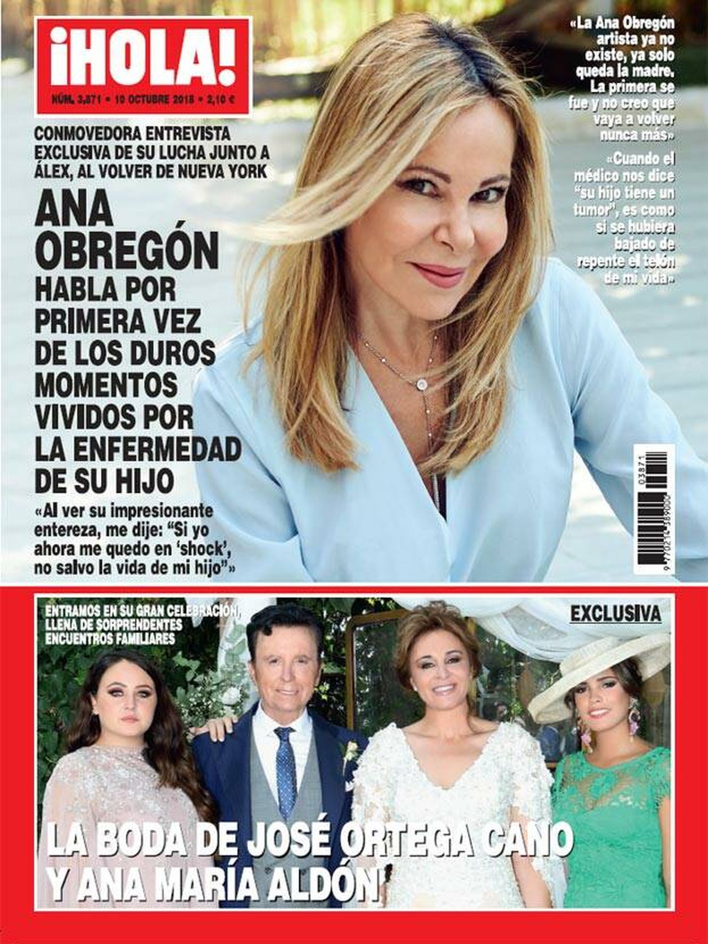 Portada de la revista '¡Hola!', a la que Ortega Cano y Ana María Aldón dieron la exclusiva de su boda.