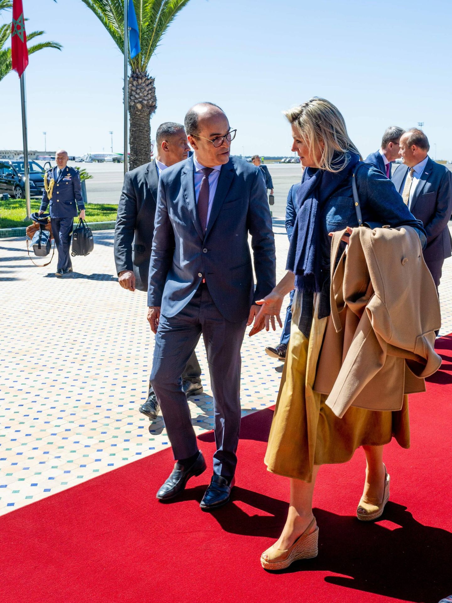 La reina Máxima, a su llegada a Casablanca. (CP)