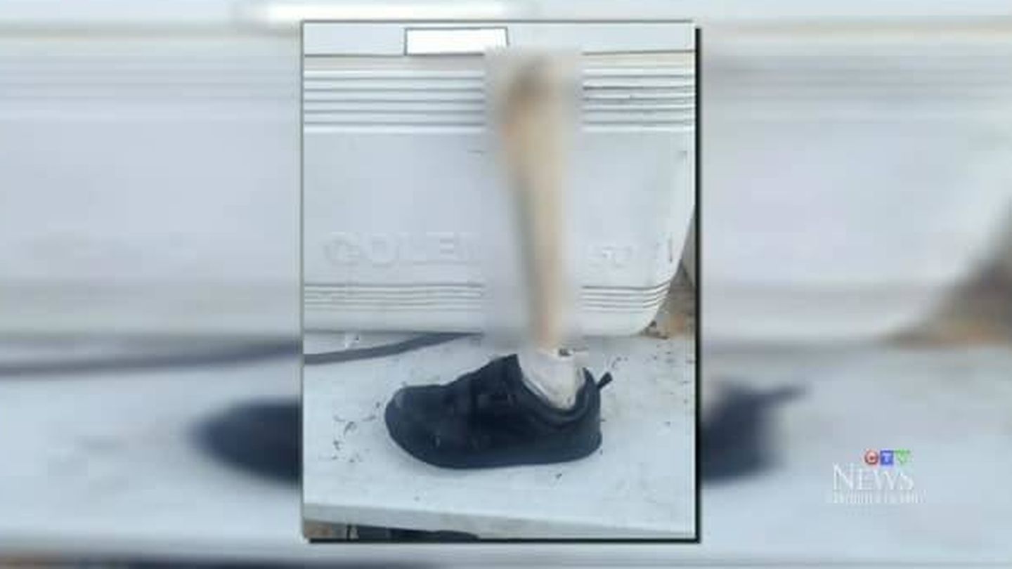 Una de las imágenes del pie, emitida por la cadena candiense CTV News