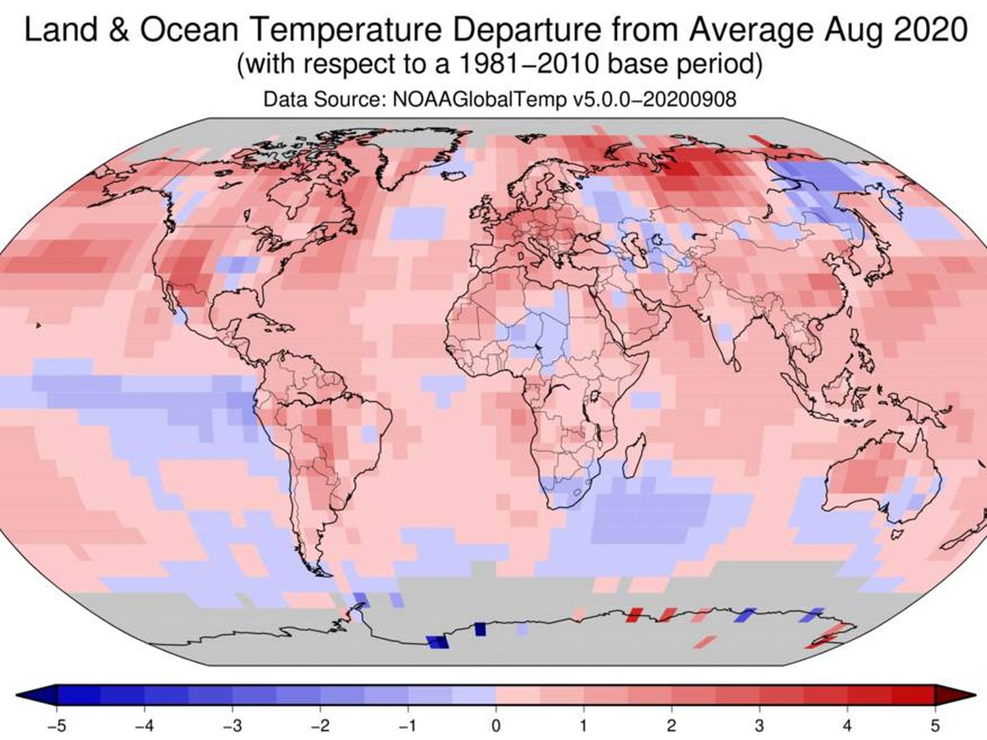 Datos del mes de agosto. Foto: NOAA