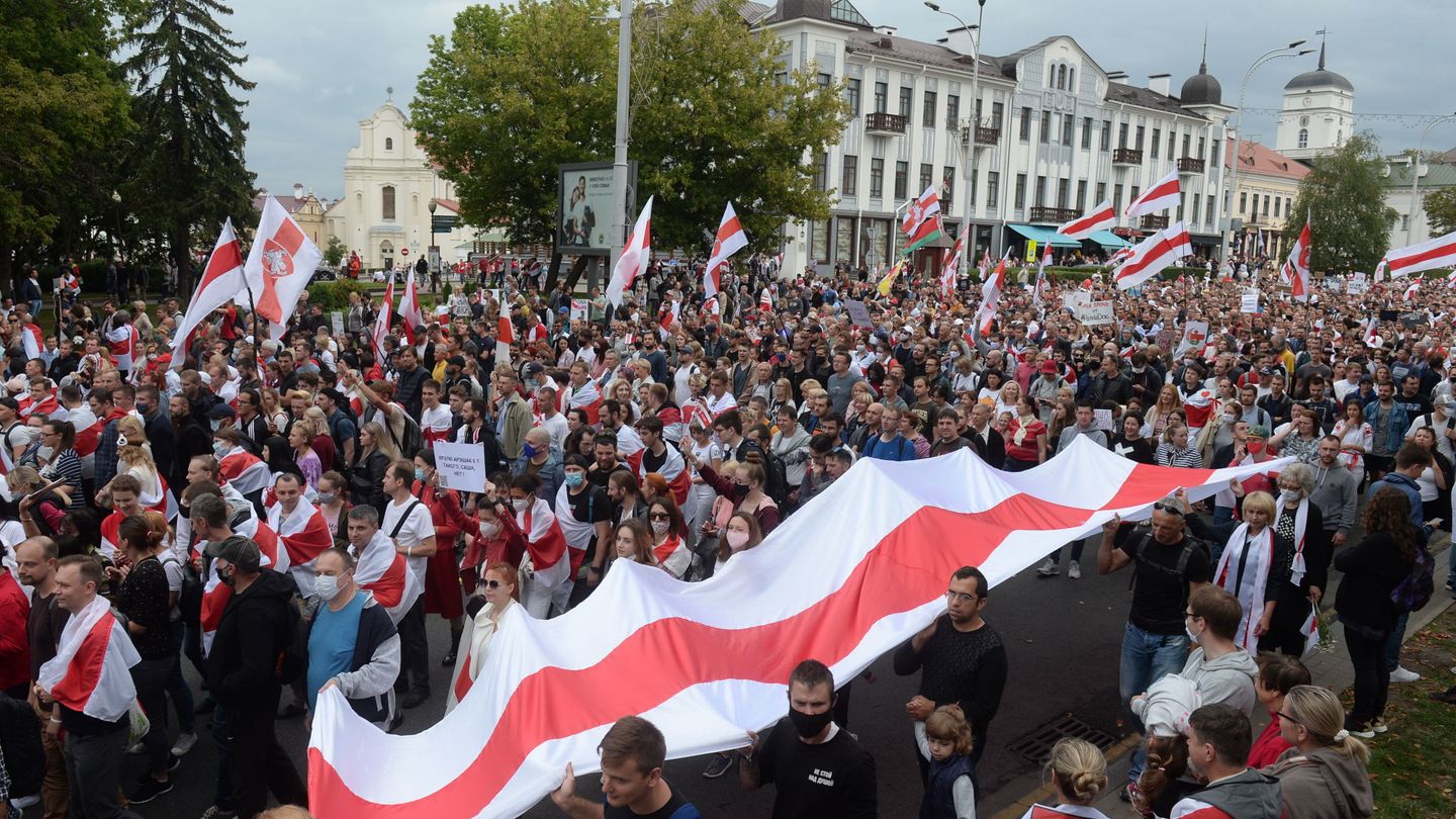 Protestas de la oposición en Bielorrusia. (Reuters)