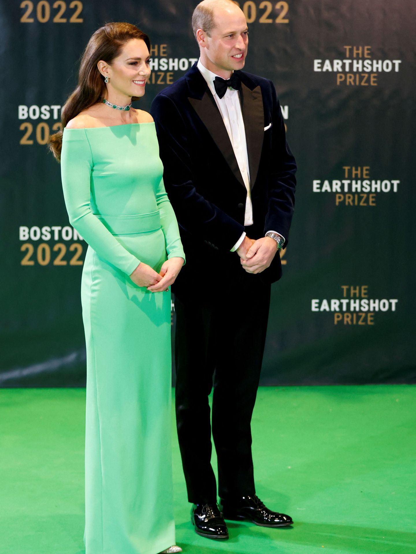 Kate y Guillermo en los premios Earthshot de Boston. (Reuters)