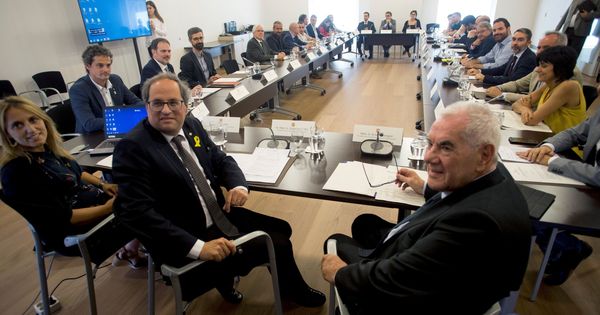 Foto: Reunión del DiploCat, con Quim Torra y Ernest Maragall. (EFE)