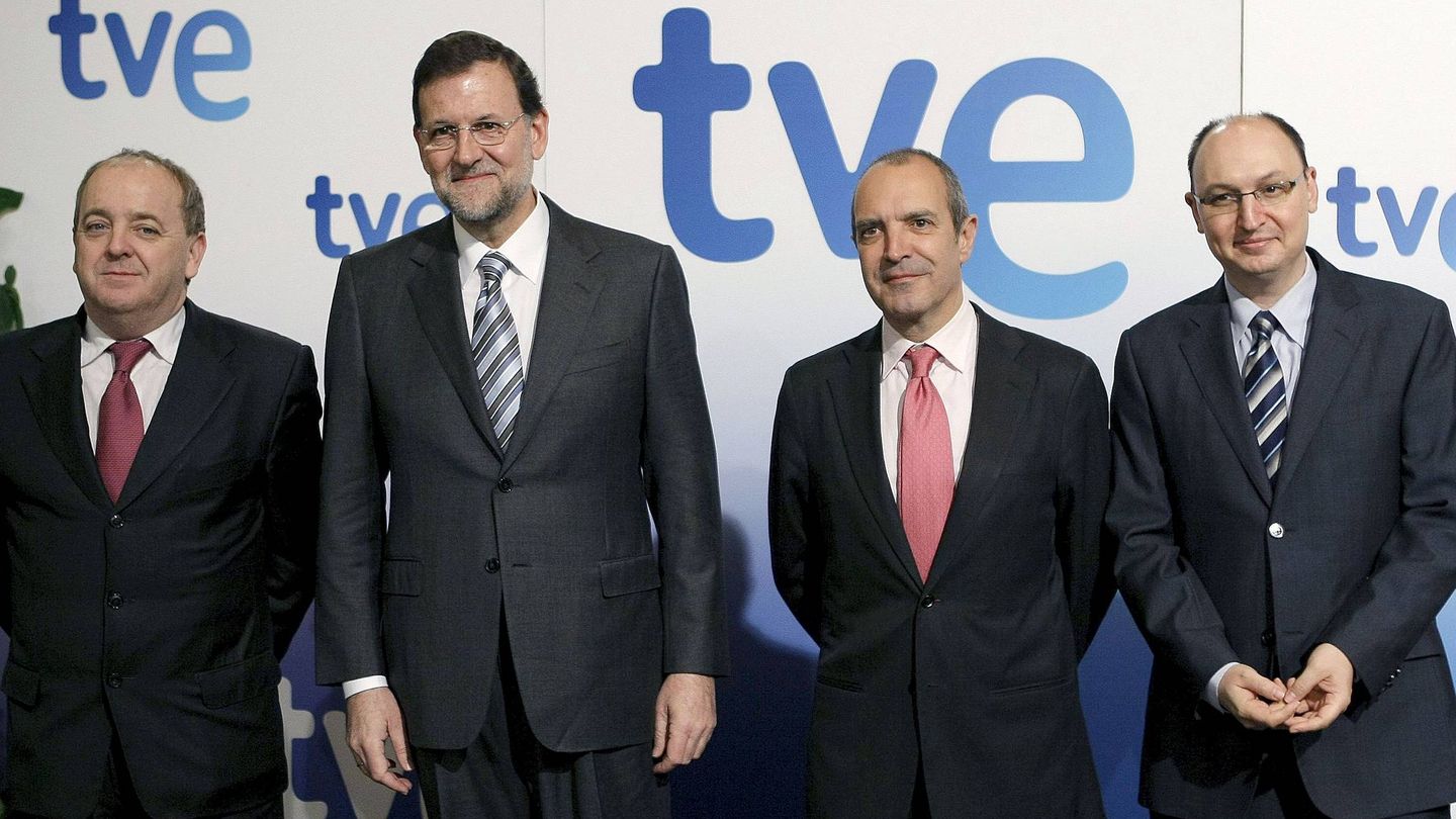 Javier Pons, Mariano Rajoy, Luis Fernández y Fran Llorente, en una imagen de archivo. (EFE)