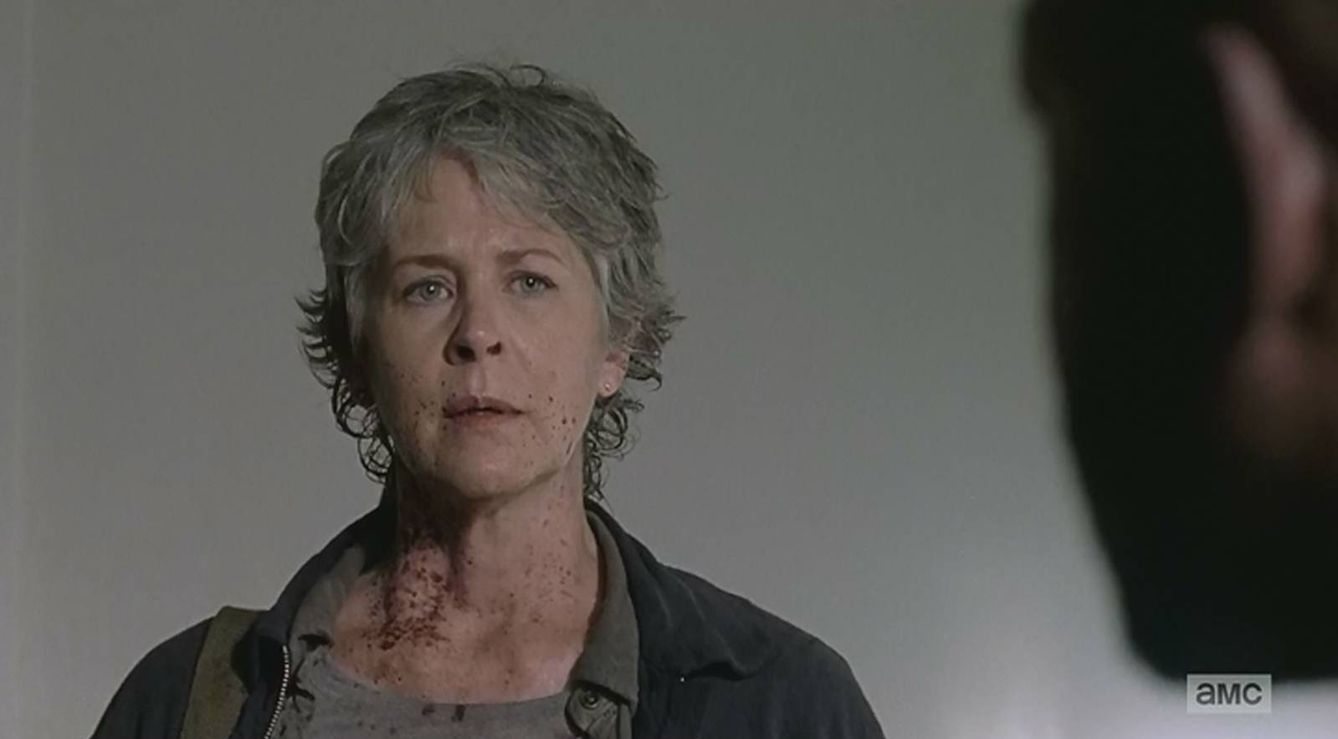 Carol, manchada de sangre en el último episodio de 'The Walking Dead'. 