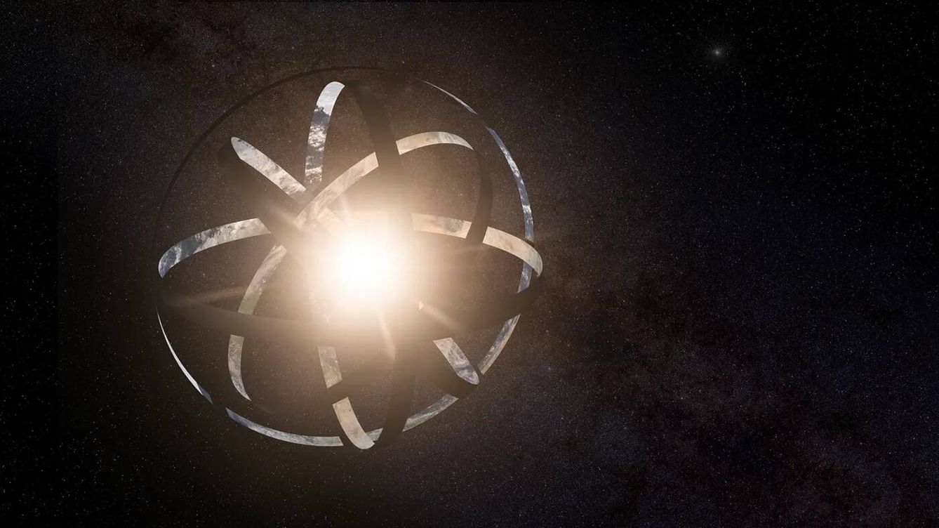 Foto: Ilustración artística de una esfera de Dyson alrededor de una estrella. (Kevin Gill - Wikimedia)